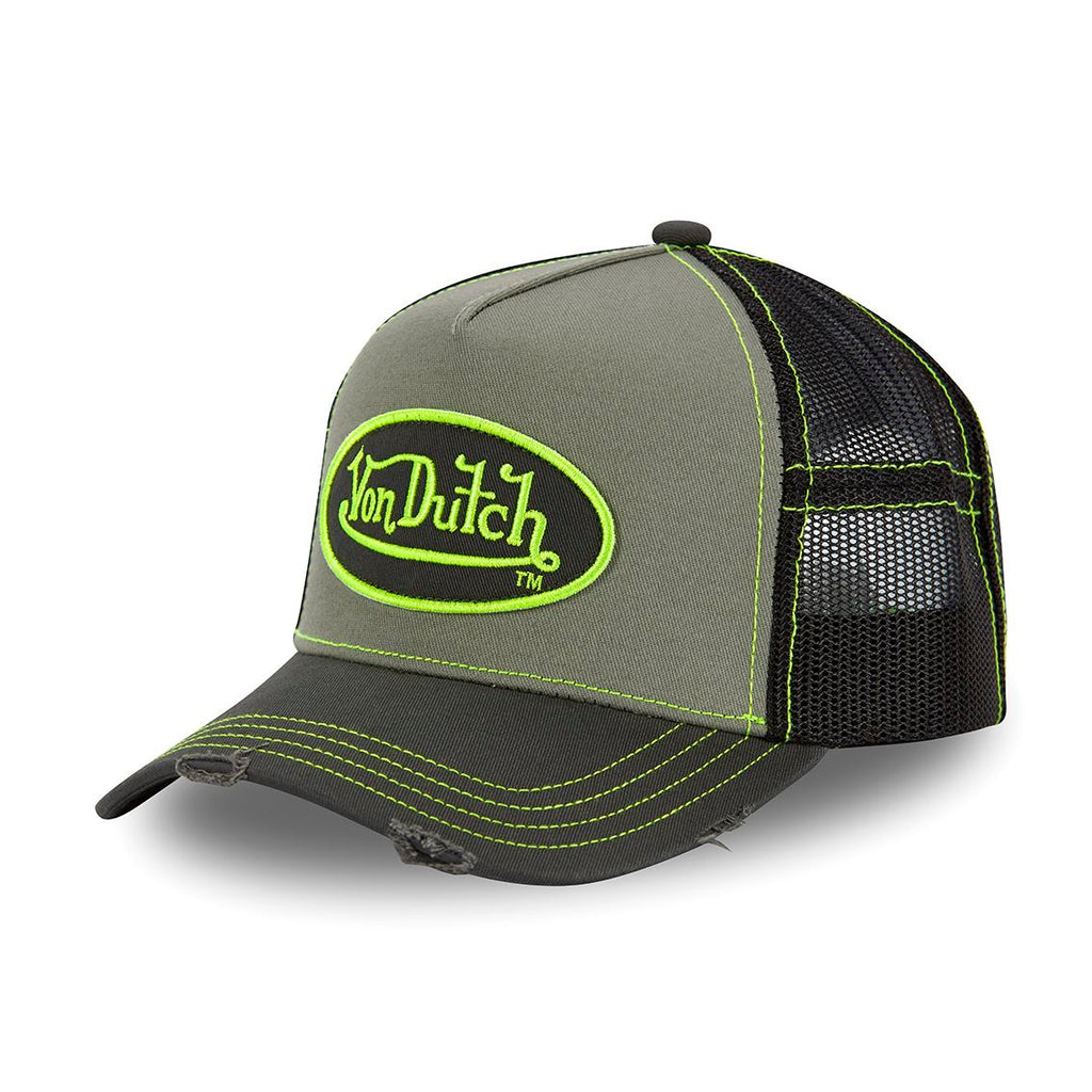 VON DUTCH CASQUETTE TRUCKER GRIS/FLUO FILET NOIR
