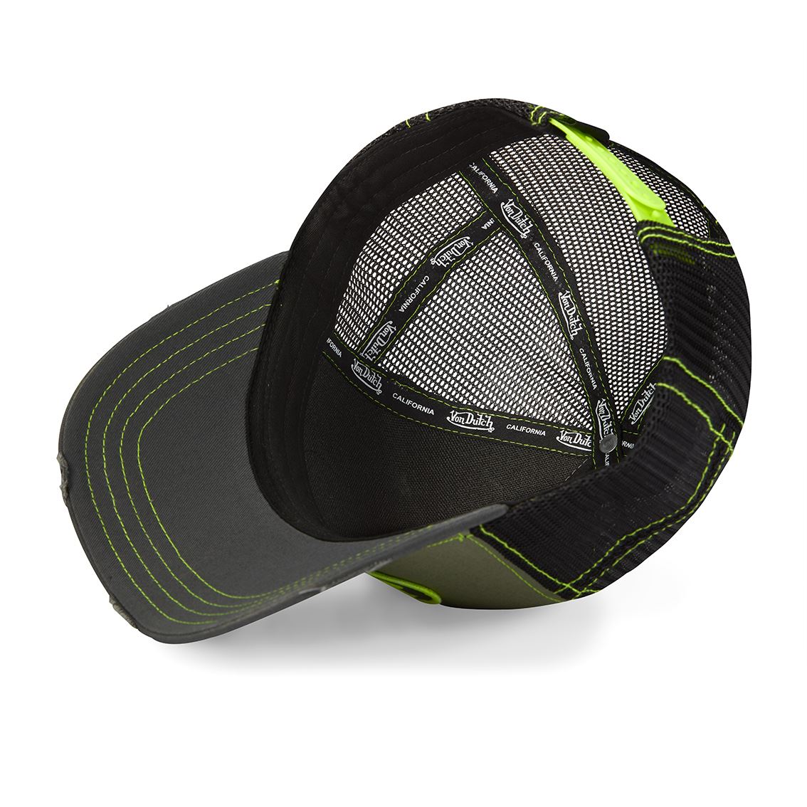 VON DUTCH CASQUETTE TRUCKER GRIS/FLUO FILET NOIR