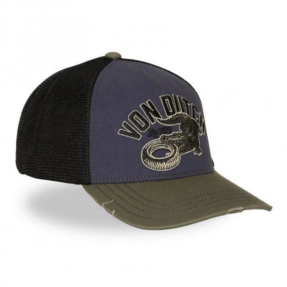 VON DUTCH 1125 CASQUETTE BLEU/KAKI CROCODILE