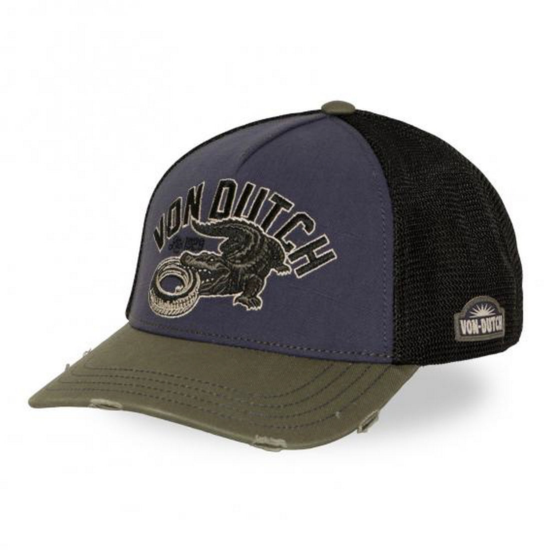 VON DUTCH 1125 CASQUETTE BLEU/KAKI CROCODILE