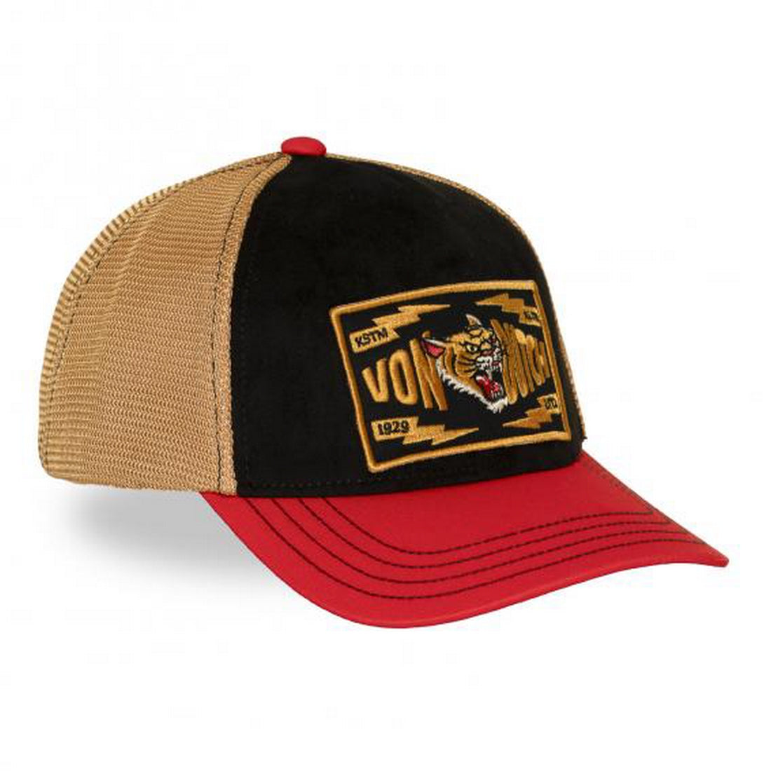 VON DUTCH 1125 CASQUETTE NOIR/ROUGE TIGRE