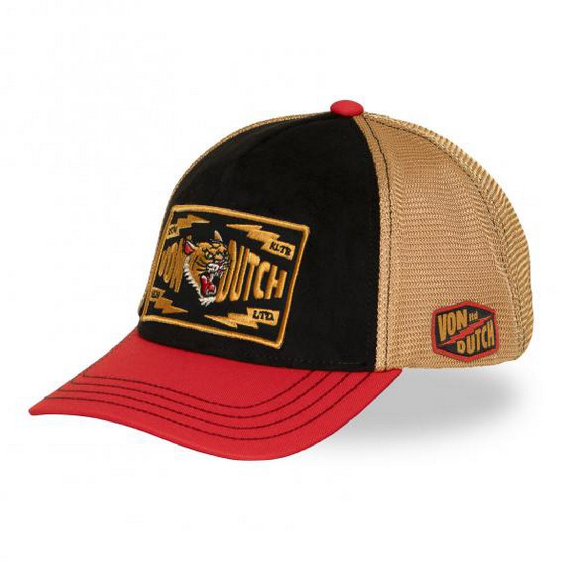 VON DUTCH 1125 CASQUETTE NOIR/ROUGE TIGRE