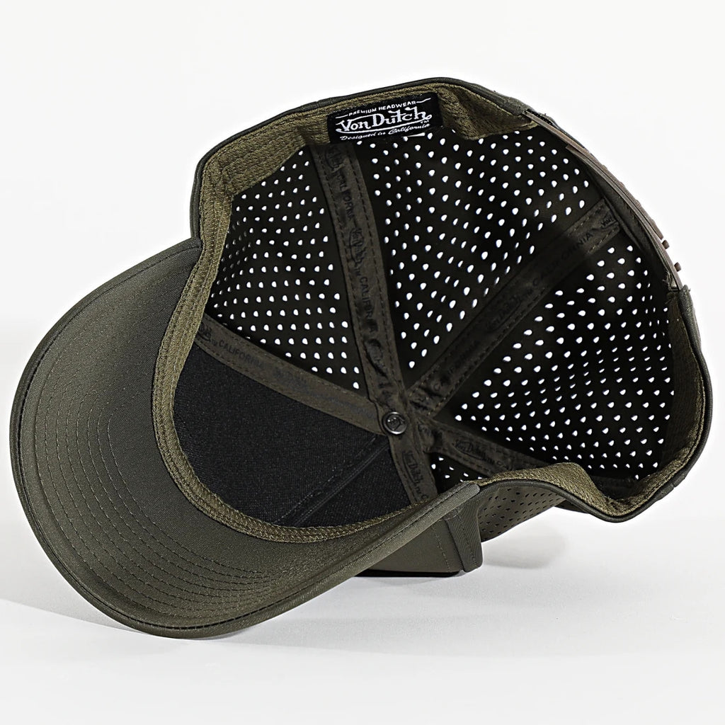 VON DUTCH 725 CASQUETTE KAKI LOGO CARBON