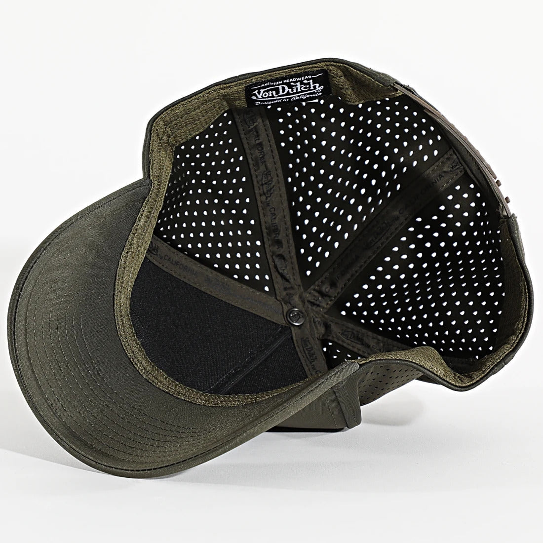 VON DUTCH 725 CASQUETTE KAKI LOGO CARBON